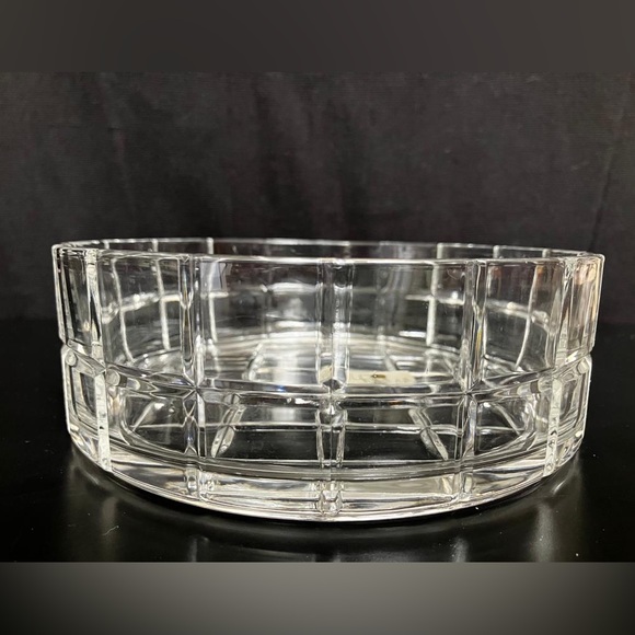 Vintage Studio Nova Round Crystal Glass Bowl Waffle Pattern Made in Japan - Picture 2 of 7